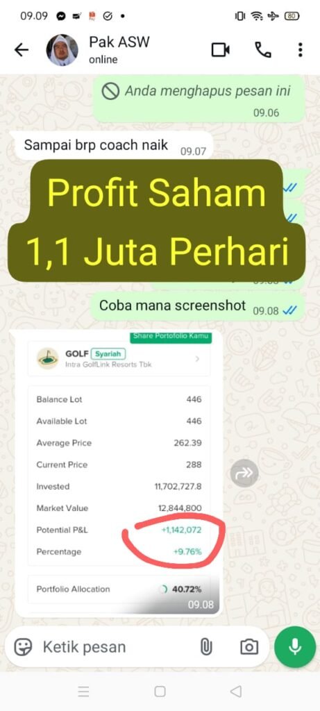 Profit Saham 1,1 Juta Perhari