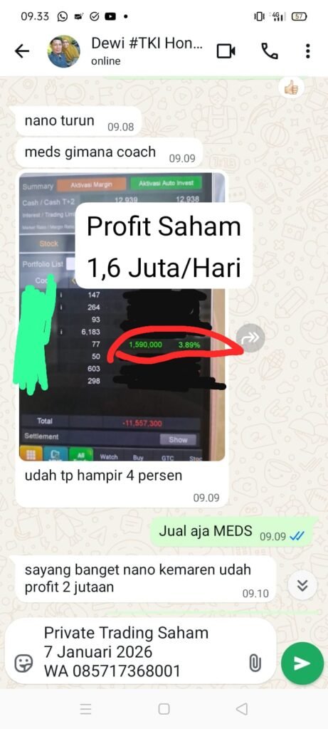 Profit Saham 1,6 Juta Perhari