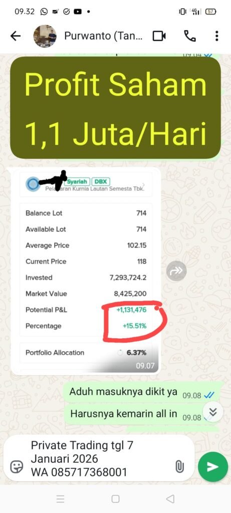 Profit Saham Pak Pur 1,1 Juta Perhari